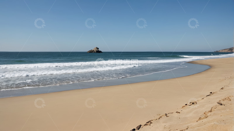 高清大图下载【趣麦麦图】海滩海景与海中礁石景观