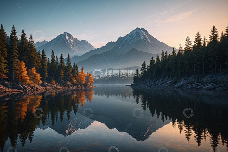 高清大图下载【趣麦麦图】山林湖泊自然风光