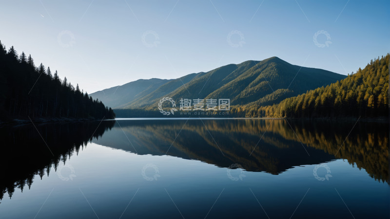 高清大图下载【趣麦麦图】静谧山林湖泊自然风光