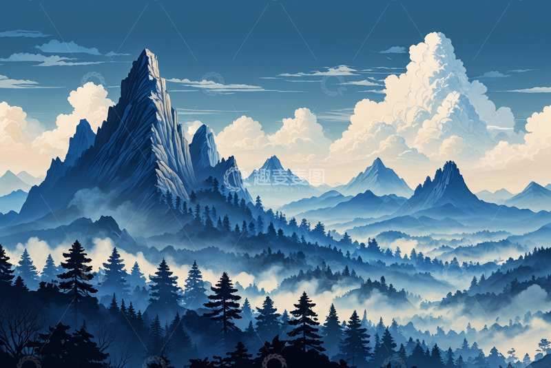 高清大图下载【趣麦麦图】山峦森林云海自然风光