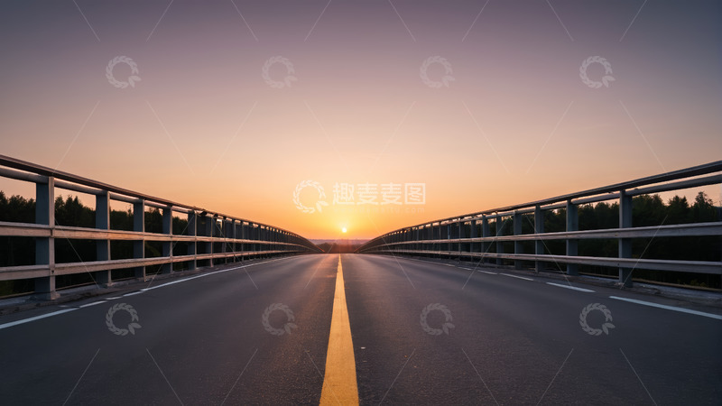高清大图下载【趣麦麦图】公路日落全景