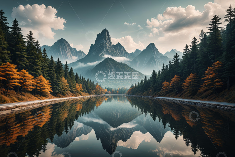 高清大图下载【趣麦麦图】山水相依的自然风光美景