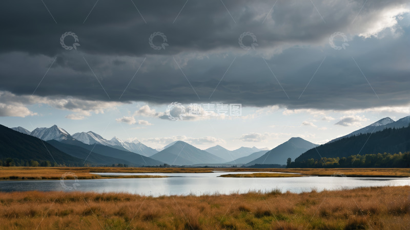 高清大图下载【趣麦麦图】山间湖泊自然风光