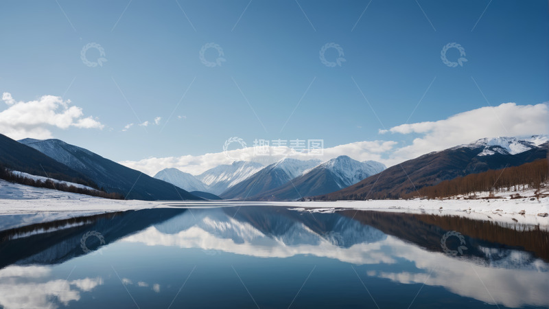 高清大图下载【趣麦麦图】雪山湖泊户外风景