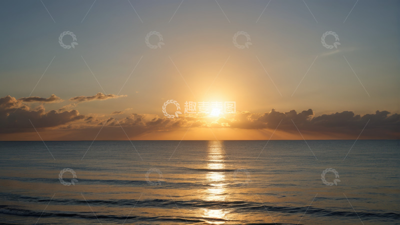 高清大图下载【趣麦麦图】海上日出自然风光
