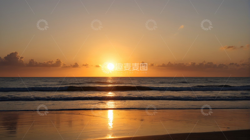 高清大图下载【趣麦麦图】海滩日落自然风光