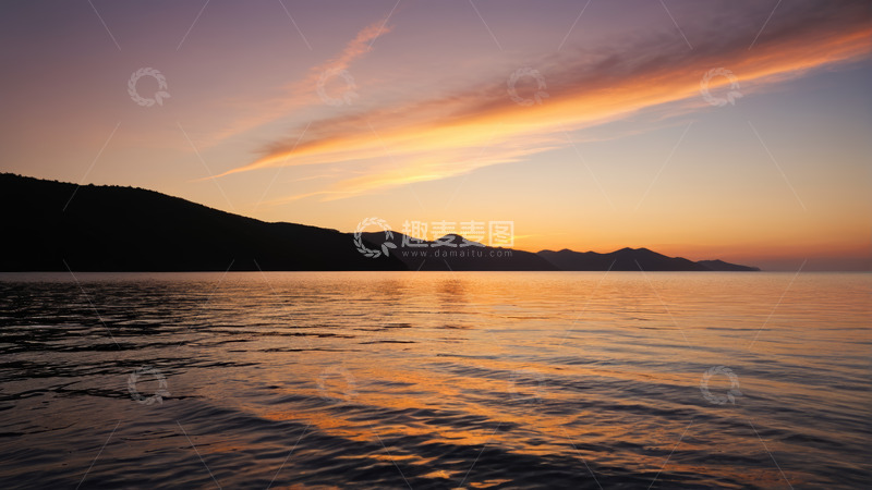 高清大图下载【趣麦麦图】湖岸日落自然风光