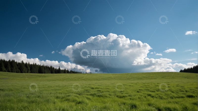 高清大图下载【趣麦麦图】广阔草原蓝天白云风景