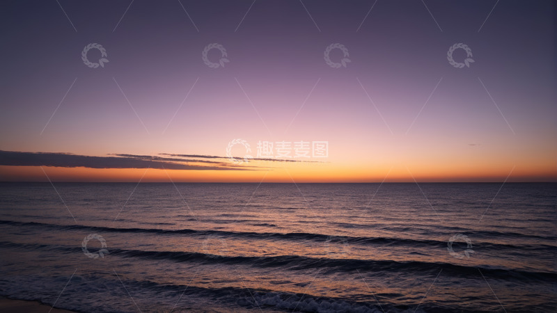 高清大图下载【趣麦麦图】海边日落时分全景
