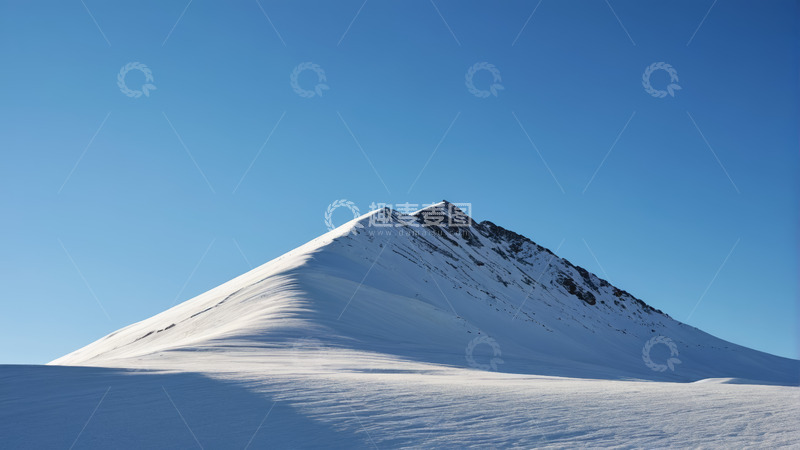 高清大图下载【趣麦麦图】雪山蓝天自然风光全景