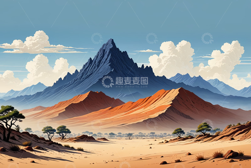 高清大图下载【趣麦麦图】沙漠山地自然风光