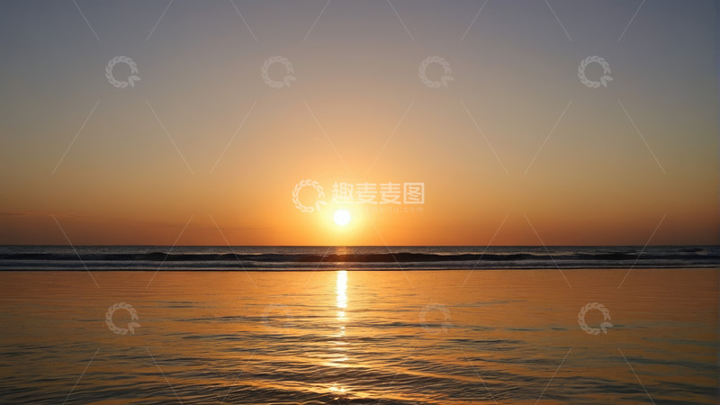 高清大图下载【趣麦麦图】海滩日落海景