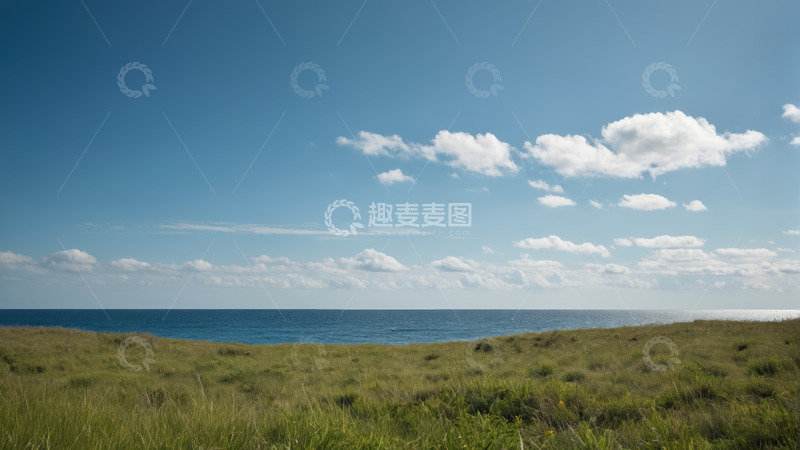 高清大图下载【趣麦麦图】草原上的蓝天大海风景