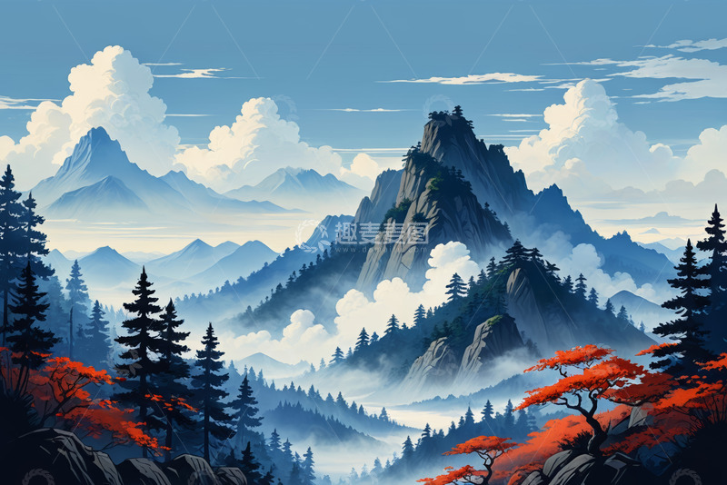 高清大图下载【趣麦麦图】山峦森林自然风光景象