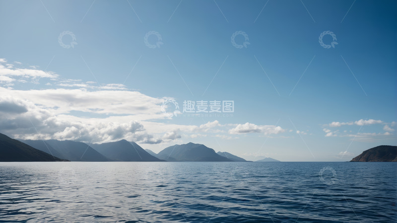 高清大图下载【趣麦麦图】蓝天白云下的山水风光