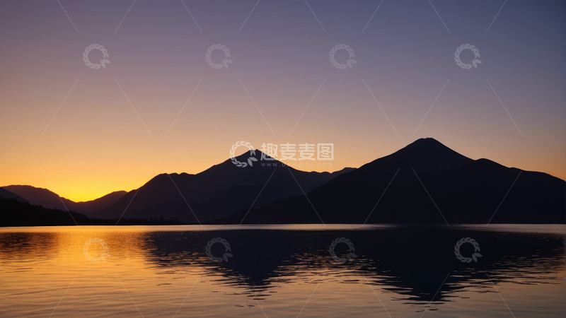 高清大图下载【趣麦麦图】黄昏山水湖面自然风光