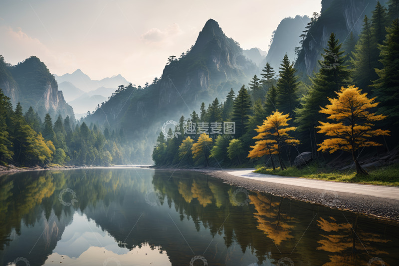 高清大图下载【趣麦麦图】山林湖泊自然风光景色