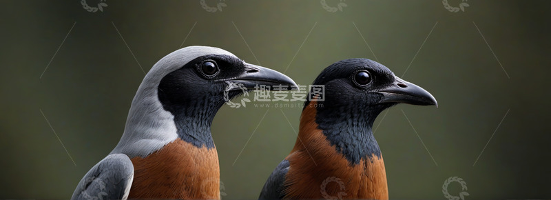 高清大图下载【趣麦麦图】两只鸟特写