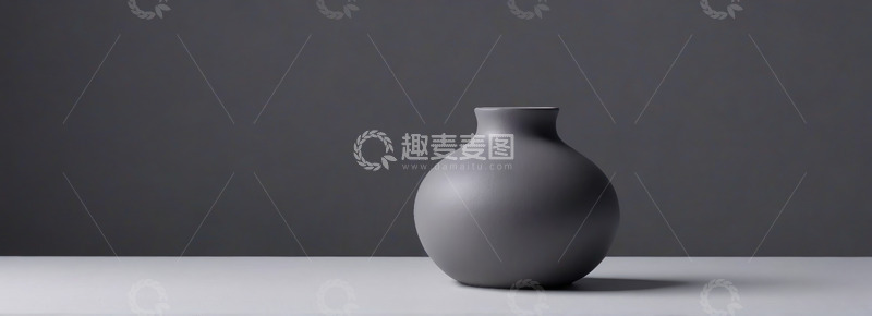 高清大图下载【趣麦麦图】灰色花瓶静物特写