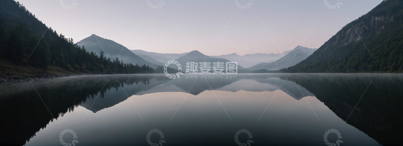 高清大图下载【趣麦麦图】静谧山水间的湖景风光