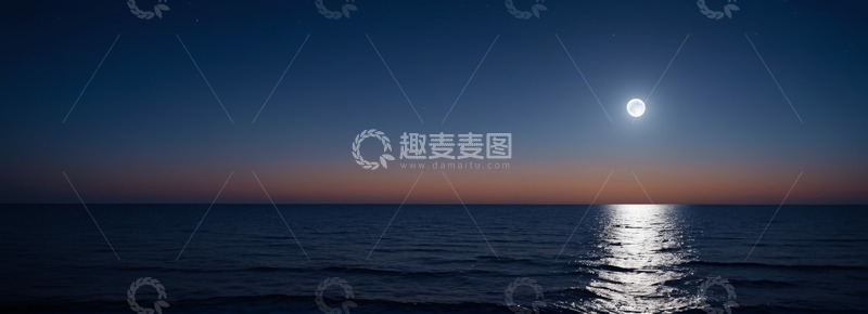 高清大图下载【趣麦麦图】月夜下的海洋全景