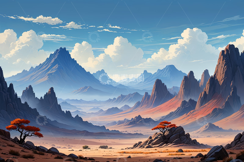 高清大图下载【趣麦麦图】山间远景自然风光