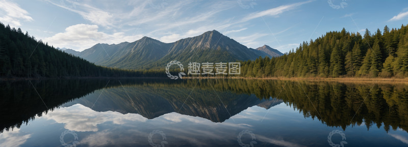 高清大图下载【趣麦麦图】山林湖泊自然风光全景