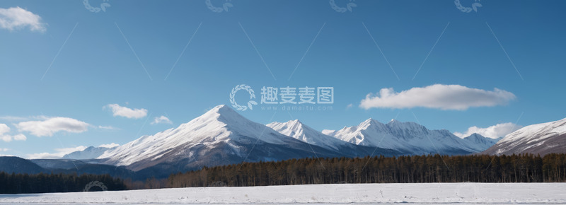 高清大图下载【趣麦麦图】雪山森林雪景自然风光