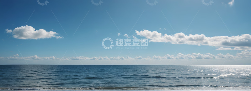 高清大图下载【趣麦麦图】晴朗天气下的海洋与天空
