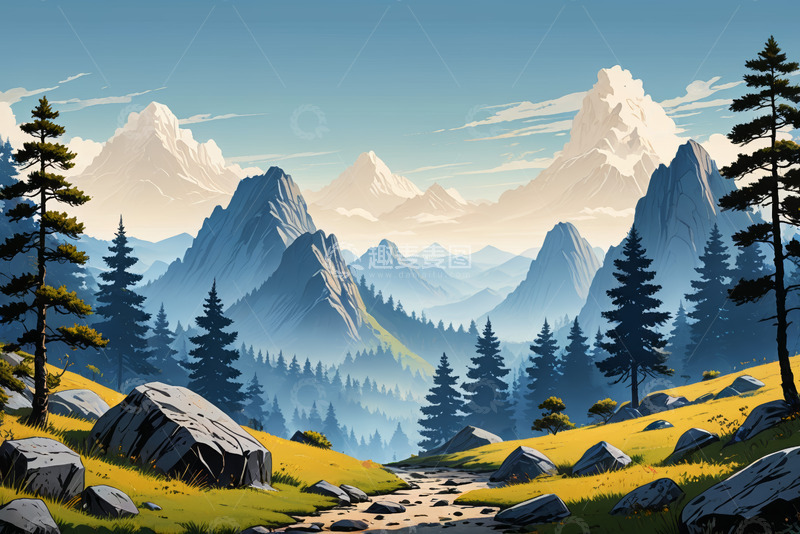 高清大图下载【趣麦麦图】山林自然风光全景