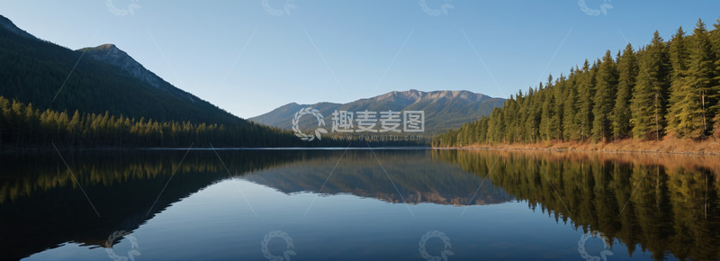 高清大图下载【趣麦麦图】山林湖泊自然风景全景