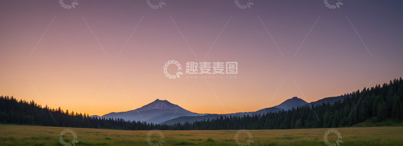 高清大图下载【趣麦麦图】山林间日出时分自然景观