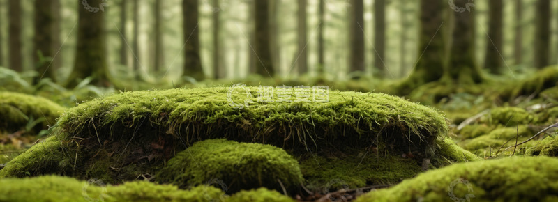 高清大图下载【趣麦麦图】森林中覆盖苔藓的地面