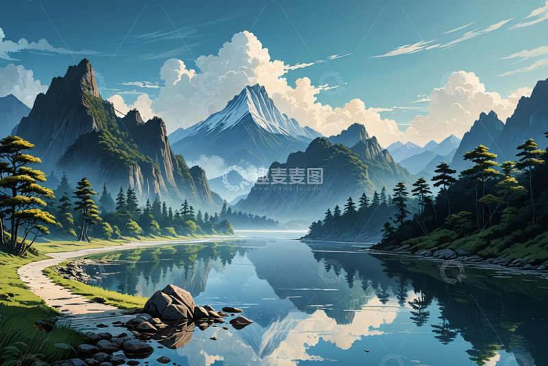 高清大图下载【趣麦麦图】山水湖泊自然风光