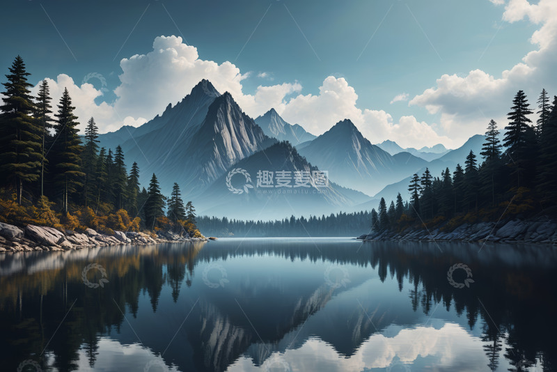 高清大图下载【趣麦麦图】山水湖泊森林自然风光