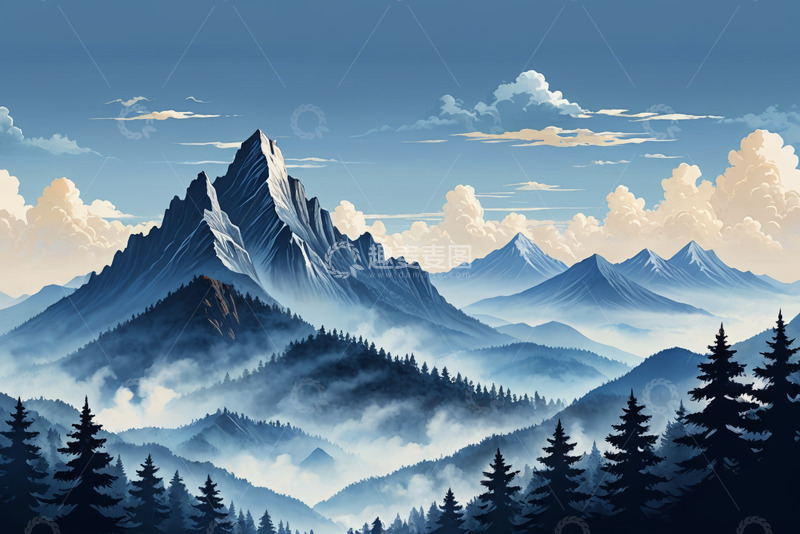 高清大图下载【趣麦麦图】山间森林自然风光