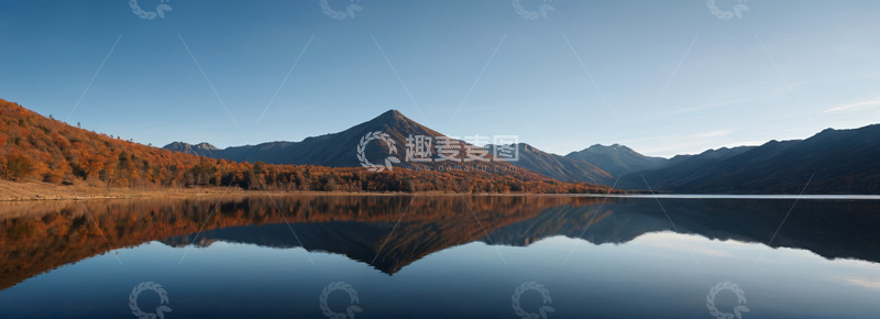 高清大图下载【趣麦麦图】秋日山水湖泊全景