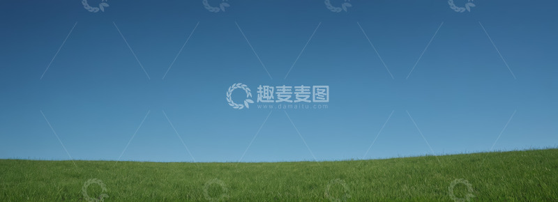 高清大图下载【趣麦麦图】户外绿色草地与蓝天背景