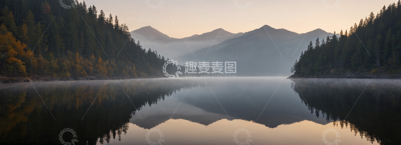 高清大图下载【趣麦麦图】山林湖泊自然风光全景