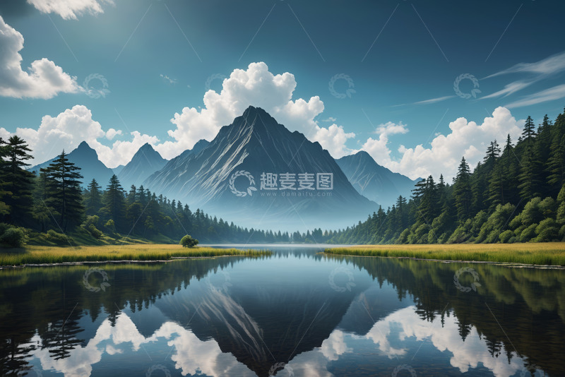 高清大图下载【趣麦麦图】山水森林自然风光全景