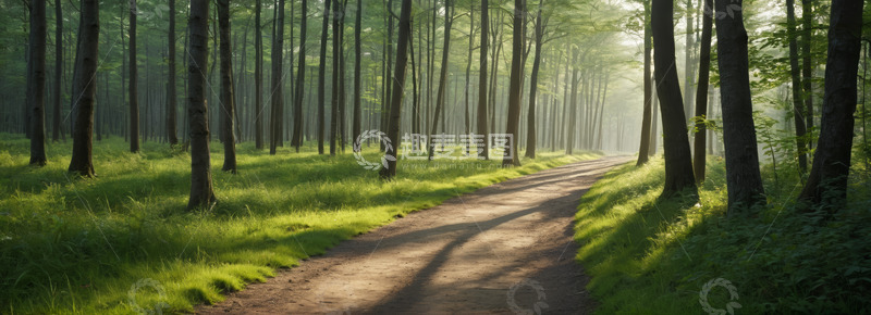 高清大图下载【趣麦麦图】林间小道自然景观