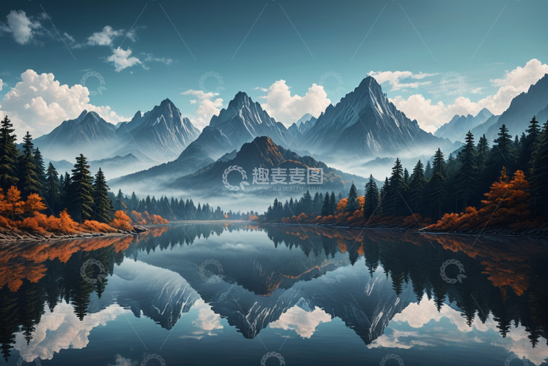 高清大图下载【趣麦麦图】山水森林湖泊自然风光