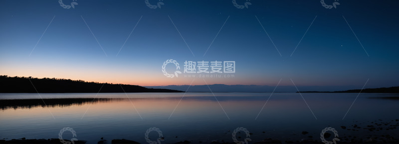 高清大图下载【趣麦麦图】湖畔暮色宁静自然景观