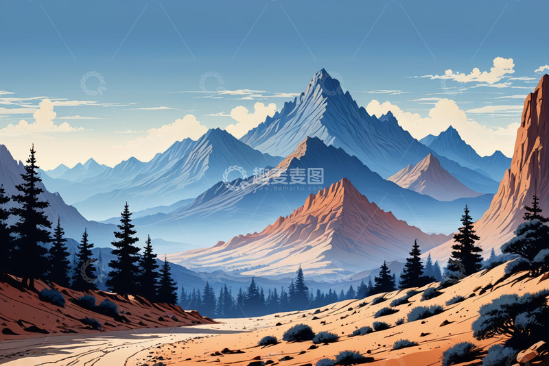 高清大图下载【趣麦麦图】山间公路自然风光