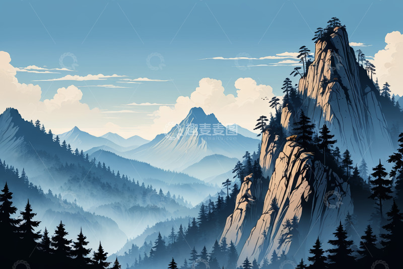 高清大图下载【趣麦麦图】山林自然风光全景