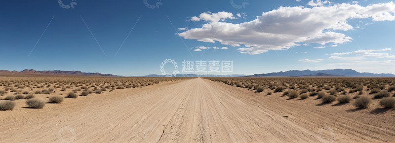 高清大图下载【趣麦麦图】沙漠中延伸的道路风景