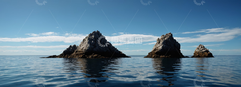 高清大图下载【趣麦麦图】海面礁石自然景观
