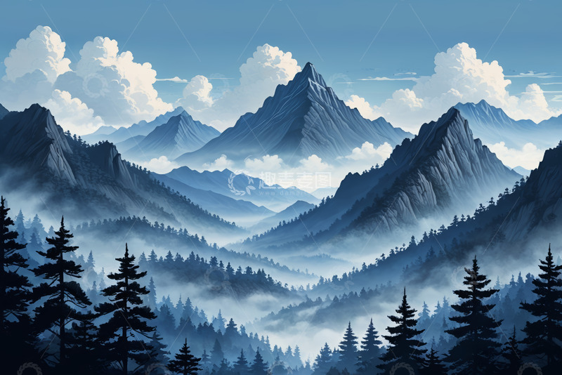 高清大图下载【趣麦麦图】山林云海自然风光