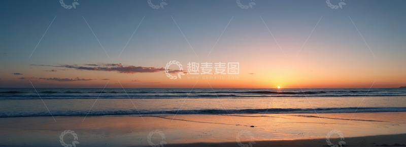 高清大图下载【趣麦麦图】海滩日落海洋风景