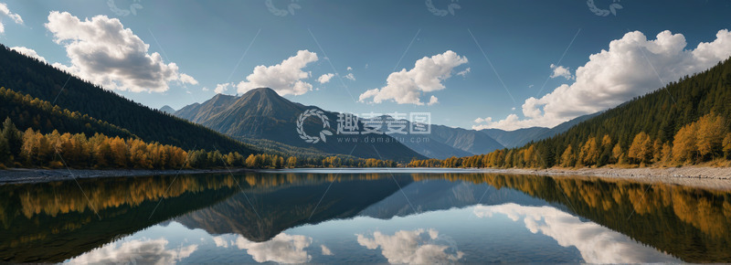 高清大图下载【趣麦麦图】山林湖泊自然风景全景